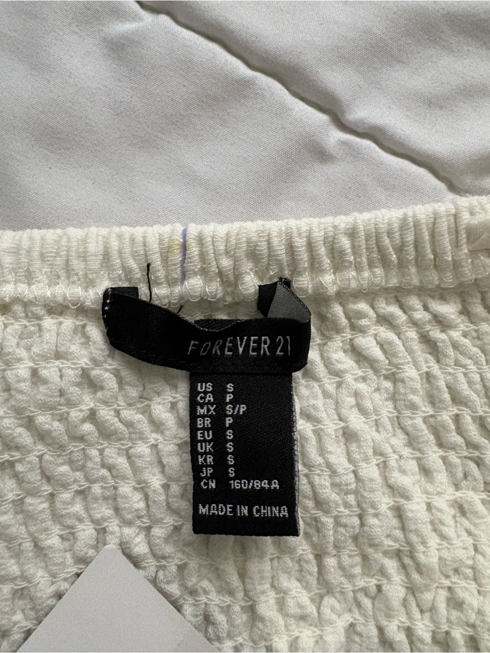 Forever 21 Cream Smocked Crop Top with Tag - Picture 3 of 3